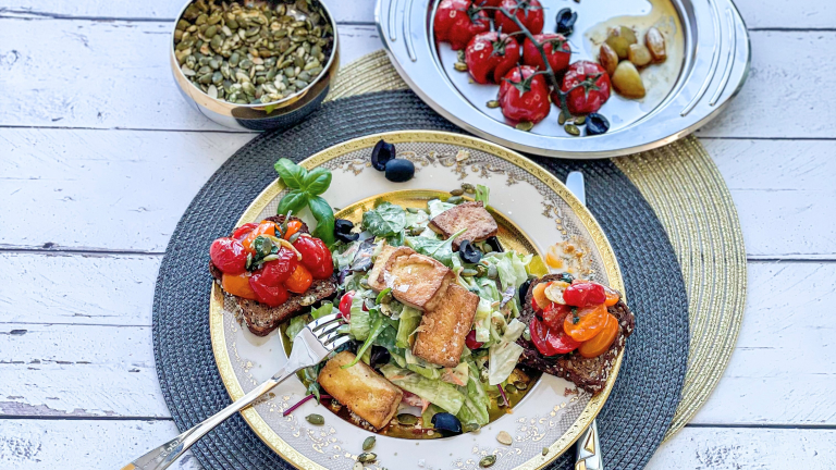 Caesar salad with citrus vegan mayo